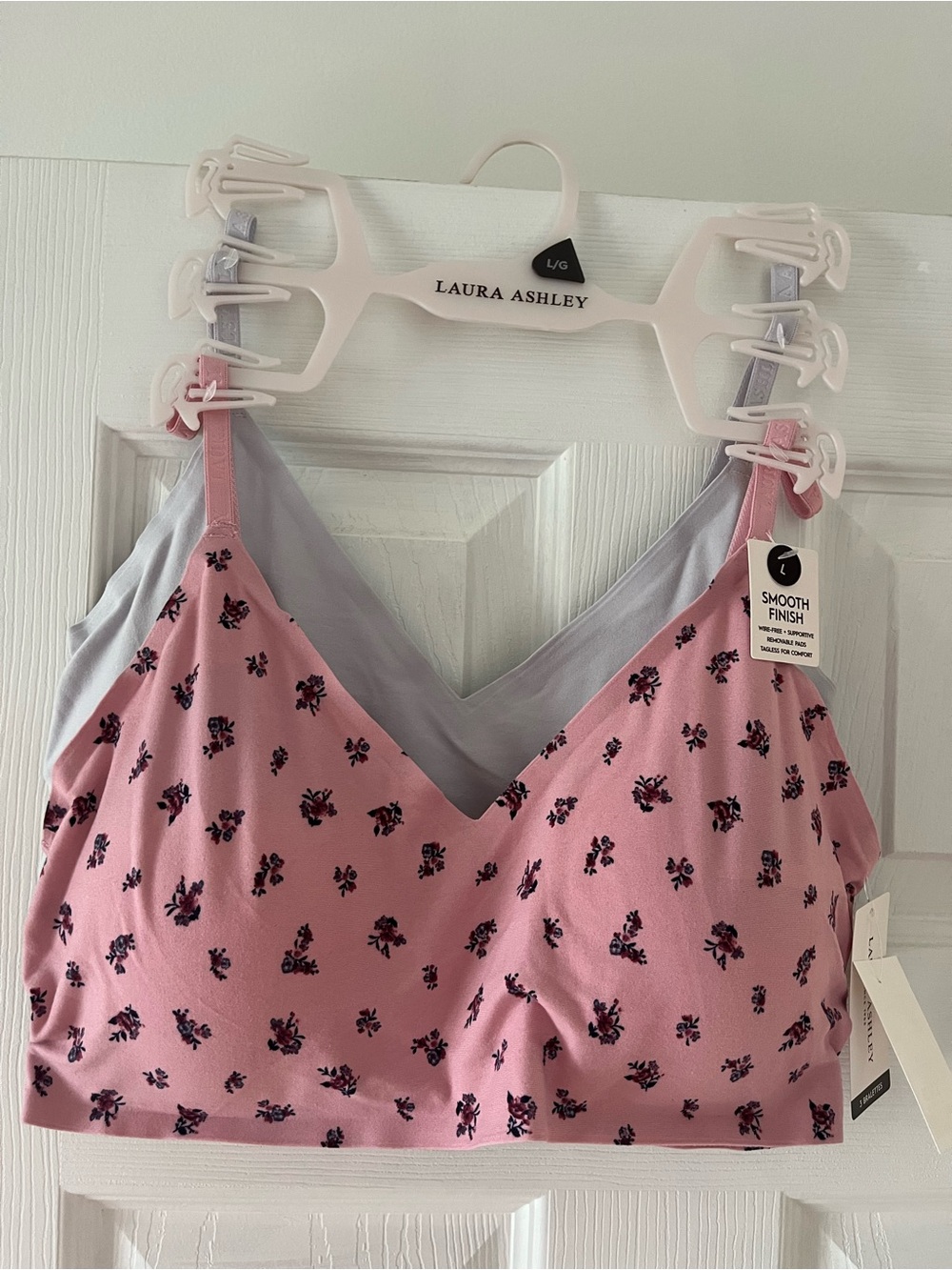 Laura Ashley 2-pack Pink Floral and Light Blue Bralette